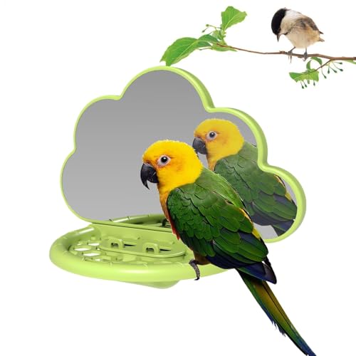 Vogelkäfigspiegel mit Sitzstange, Vogelspielzeug mit Spiegel, Vogelspiegel und Sitzstange Combo, Sittichspiegel mit Sitzstange, reflektierender Spiegel für Vögel, Sitzstange Spiegel für Vogelkäfige Vogelkäfigspiegel mit Sitzstange, Vogelspielzeug mit Spiegel, Vogelspiegel und Sitzstange Combo, Sittichspiegel mit Sitzstange, reflektierender Spiegel für Vögel, Sitzstange Spiegel für Vogelkäfige von Generisch