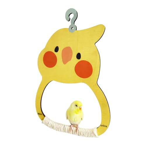 Vogelschaukeln Für Papageien - Käfig Schaukel Spielzeug Für Sittiche - Holz Sitz- Und Spielbereich Tierdeko Für Fensterbank Garten Balkon von Generisch