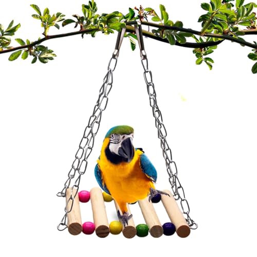 Vogelspielzeug Leitern | Parrot Toys Rainbow Swing Bridge Hängematte mit Metallkette und Verschluss | Sicheres und langlebiges Kauspielzeug zum Aufhängen von Haustier-Vogelkäfig-Zubehör für Nymphensit von Generisch