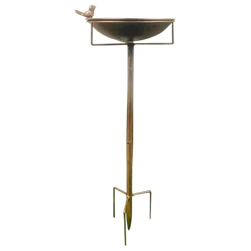 Vogeltränke aus Metall für den Außenbereich – Erhöhtes Standbecken mit Antik-Finish, dekorative Tierfutterschale | Gartenornament für Balkon Rasen Sittich Biene Statue Ecke Spot von Generisch