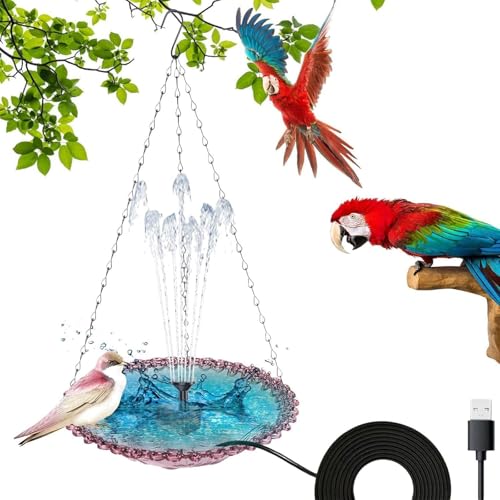 Vogeltränke zum Aufhängen mit elektrischem Wasserspiel - Multifunktionale Futterstation für Garten und Hinterhof Dekor von Generisch