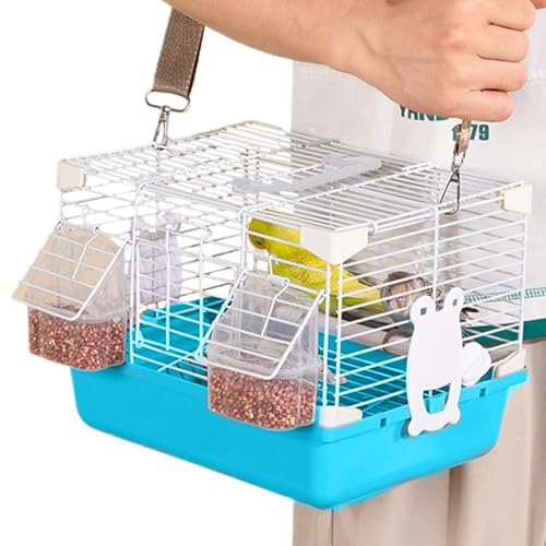 Vogeltransportbox,Transportabler Reisekäfig & Tragebox Mit Abnehmbarem Tablett - Mit Tragegriff & Robustes Kleintierzubehör Für Nymphensittiche, Pfirsichköpfchen Und Perlaustriche von Generisch