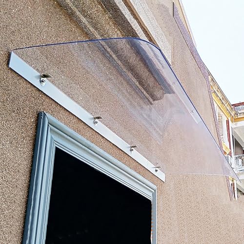 Vordach, wetterfest, transparent, Polycarbonat, für Außenfenster, Regenschutz und Türeingang, Terrassenschatten (40 x 60 cm), für alle Jahreszeiten von Generisch