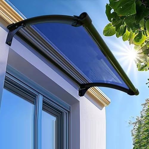 Vordach Haustür Überdachung,Türvordach,Modernes Design Haustürvordach Pultvordach aus Polycarbonat und Rahmen von Generisch