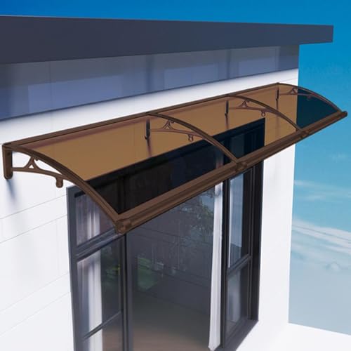 Vordach für den Außenbereich, Polycarbonat, Terrassenabdeckung mit integrierter Dachrinne für Tür, Fenster & Veranda, UV-Schutz Regen- & Schneeschild (B 70x120cm/23x47) von Generisch