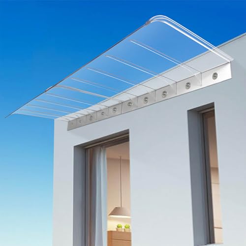 Vordach für den Außenbereich, Polycarbonat, Tür- und Fensterabdeckung, 60 x 80 cm, transparent, Schutz für Fenster, Türen, Balkone, wetterfest, stilvoller Eingangsschutz Vordach für den Außenbereich, Polycarbonat, Tür- und Fensterabdeckung, 60 x 80 cm, transparent, Schutz für Fenster, Türen, Balkone, wetterfest, stilvoller Eingangsschutz von Generisch