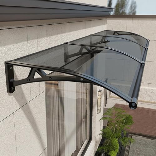 Vordach für den Außenbereich aus Polycarbonat - UV-Schutz Regen- & Schneeschild Eingangstürabdeckung mit Dachrinne - Wetterbeständiger Unterstand für Eingänge von Generisch