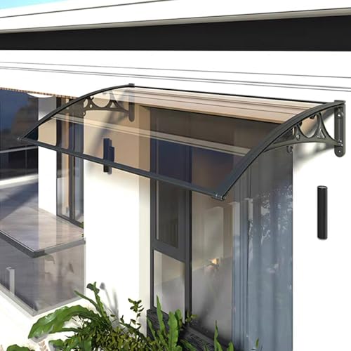Vordach und Fenstermarkise aus Polycarbonat, robuste Aluminiumhalterung, für den Außenbereich, Terrassen Schatten und Regenschutz, 150 x 180 cm, wetterfest, stilvolles Design von Generisch