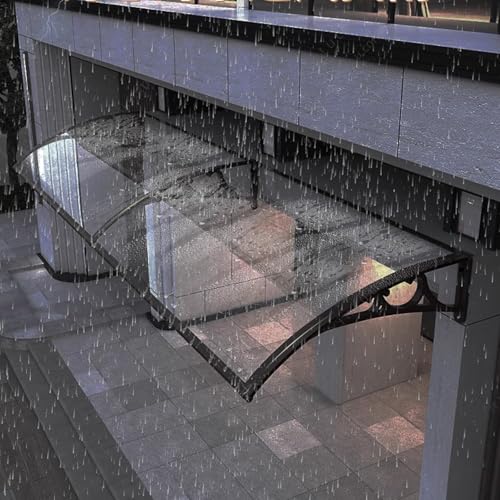 Vordertürvordach aus Polycarbonat, UV- und Regenschutz-Markise, Aluminiumrahmen, 120 x 120 cm (47 x 47 cm), modernes Design für den Hauseingang, wetterbeständiges Schild von Generisch
