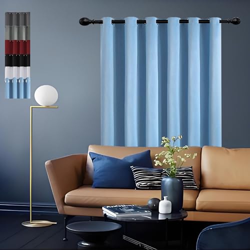 Vorhänge, blickdicht, mit Ösen, isoliert, gemütliches Dekor, ideal für Wohnzimmer, 170 x 160 cm, Himmelblau, verbessert Atmosphäre und Privatsphäre Vorhänge, blickdicht, mit Ösen, isoliert, gemütliches Dekor, ideal für Wohnzimmer, 170 x 160 cm, Himmelblau, verbessert Atmosphäre und Privatsphäre von Generisch