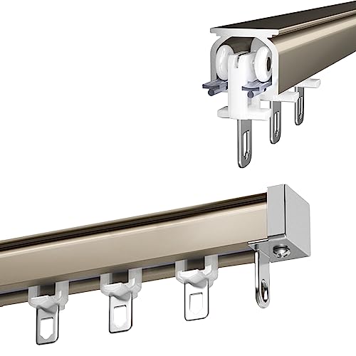 Vorhangschiene aus Aluminium – 1-läufig Schiebegardinschienen für Decke & Wand ideal für Wohnmobil Raumteiler inklusive Haken für einfache Installation & vielseitige Verwendung von Generisch