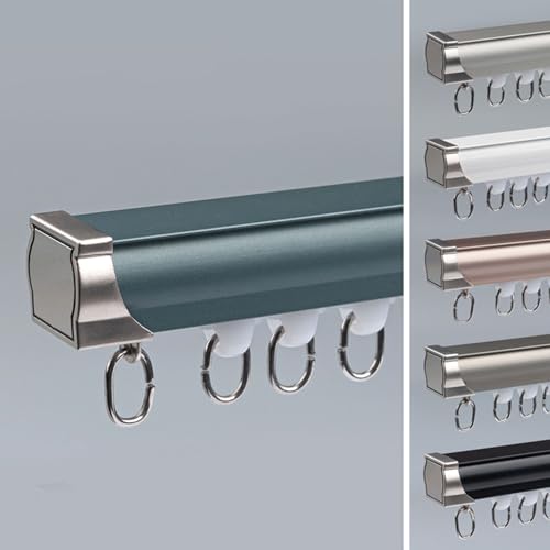 Vorhangschiene aus Aluminiumlegierung, Decken- oder Wandmontage, geräuschlose Gleitvorhangschiene, geeignet für Fenster Vorhangschiene aus Aluminiumlegierung, Decken- oder Wandmontage, geräuschlose Gleitvorhangschiene, geeignet für Fenster von Generisch