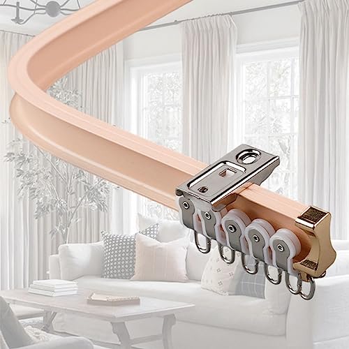 Vorhangschiene zur Wandmontage, biegbar, weiche Legierung, gebogen, für Balkon, Dusche, Raumteiler, Erkerfenster und Deckenmontage, vielseitiges Gardinenstangensystem Vorhangschiene zur Wandmontage, biegbar, weiche Legierung, gebogen, für Balkon, Dusche, Raumteiler, Erkerfenster und Deckenmontage, vielseitiges Gardinenstangensystem von Generisch