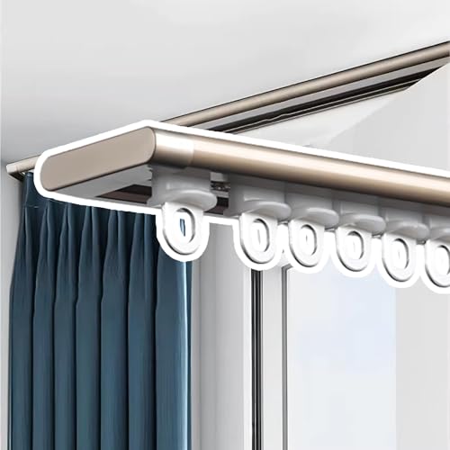 Vorhangschienensystem – Flache Deckenvorhangschiene, 6 mm hoher Raumteiler mit robusten Wandhalterungen für sanftes Gleiten, ideal für Verdunkelungsvorhänge und Raumtrennung Vorhangschienensystem – Flache Deckenvorhangschiene, 6 mm hoher Raumteiler mit robusten Wandhalterungen für sanftes Gleiten, ideal für Verdunkelungsvorhänge und Raumtrennung von Generisch