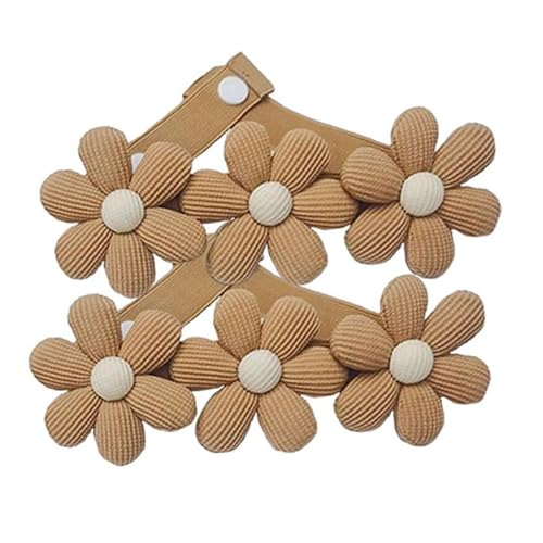 Vorhangseil-Raffhalter, Boho-Blumen-Vorhanghalter, einfache Sonnenblumen-Vorhangschnallen für Schlafzimmer, Fensterbehandlung (Khaki) von Generisch