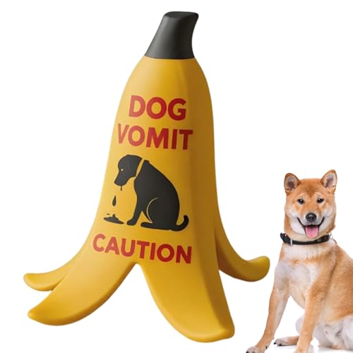Vorsicht Katze Erbrochenes Schild - Schreibtisch Warnschild - Kleine Bananenschale -Form -Guss -Hunde Erbrochenes WARNUNG SCHNEISE ZRAGE FÜR Apartment Couchtisch Home Nachttisch Wohnzimmer Schlafzimme von Generisch