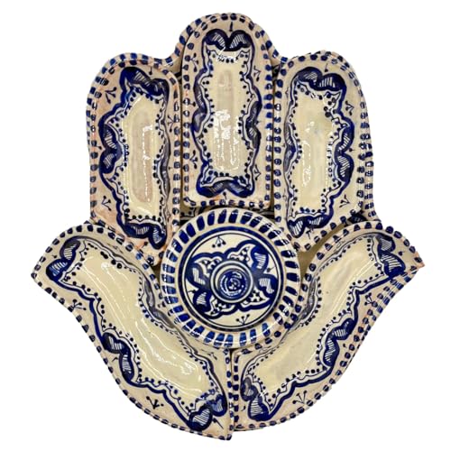 Vorspeisenteller Hand der Fatima aus Keramik Terracotta - Einzigartiges marokkanisches Handwerk 1311241403 von Generisch