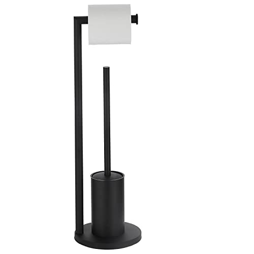 WC-Bürstenhalter aus Edelstahl mit Toilettenpapierhalter, schwarzes Metall, Badezimmer-Zubehör und stilvolles Design für einfache Reinigung und Nisierung WC-Bürstenhalter aus Edelstahl mit Toilettenpapierhalter, schwarzes Metall, Badezimmer-Zubehör und stilvolles Design für einfache Reinigung und Nisierung von Generisch