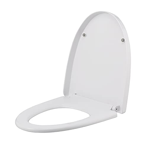 WC-Sitz, Absenkautomatik, mit Schnellverschluss, einfache Befestigung oben, PP-Material, WC-Sitze weiß mit verstellbaren Edelstahlscharnieren, V-Form, Toilettendeckel, Toilettensitz (Farbe: Weiß WC-Sitz, Absenkautomatik, mit Schnellverschluss, einfache Befestigung oben, PP-Material, WC-Sitze weiß mit verstellbaren Edelstahlscharnieren, V-Form, Toilettendeckel, Toilettensitz (Farbe: Weiß von Generisch