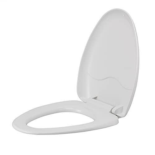 WC-Sitz, Absenkautomatik, mit Schnellverschluss, einfache Befestigung oben, PP-Material, WC-Sitze weiß mit verstellbaren Edelstahlscharnieren, V-Form, Toilettendeckel, Toilettensitz (Farbe: Weiß WC-Sitz, Absenkautomatik, mit Schnellverschluss, einfache Befestigung oben, PP-Material, WC-Sitze weiß mit verstellbaren Edelstahlscharnieren, V-Form, Toilettendeckel, Toilettensitz (Farbe: Weiß von Generisch