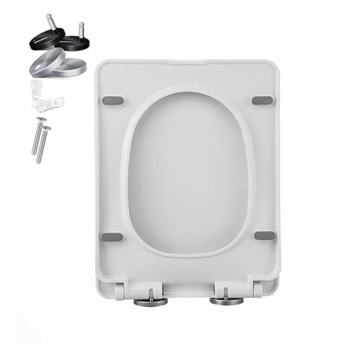 WC-Sitz, Absenkautomatik, quadratisch, mit Schnellverschluss, verstellbare obere Befestigungsscharniere, einfache Installation, rechteckiges Design WC-Sitz, Absenkautomatik, quadratisch, mit Schnellverschluss, verstellbare obere Befestigungsscharniere, einfache Installation, rechteckiges Design von Generisch