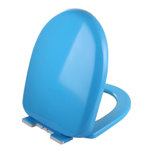 WC-Sitz, U-förmig, Soft-Close-Scharnier, Schnellverschluss, strapazierfähiges PP-Material, 180 kg Tragkraft, leicht zu reinigen, kein Zuschlagen, ideal für Familienbadezimmer von Generisch