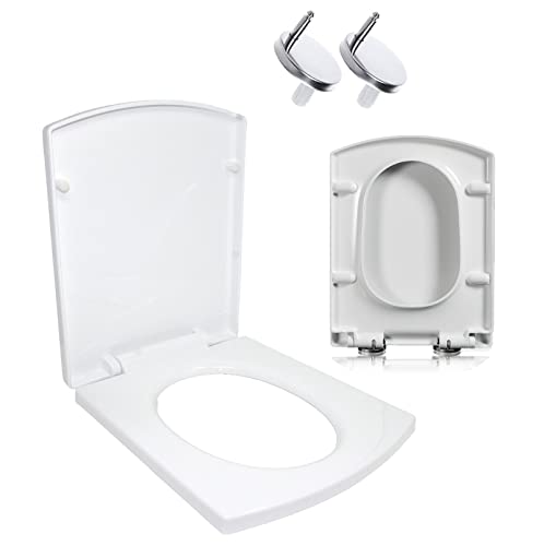 WC-Sitz, multifunktional, QuietClose PP, rechteckiger Sitz, verdickt, stummes Design, passend für die meisten Schüsseln, 37 x 47 cm WC-Sitz, multifunktional, QuietClose PP, rechteckiger Sitz, verdickt, stummes Design, passend für die meisten Schüsseln, 37 x 47 cm von Generisch