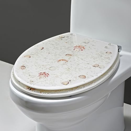 WC-Sitz aus transparentem Kunstharz, zeitgenössischer Stil, halbgeschlossene Toilette, 42 x 36 cm, Ocean Serie WC-Sitz aus transparentem Kunstharz, zeitgenössischer Stil, halbgeschlossene Toilette, 42 x 36 cm, Ocean Serie von Generisch