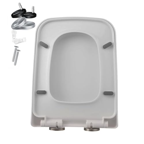 WC-Sitz in D-Form, quadratisch, SlowClose mit TopFix-Scharnier, passend für die meisten Schüsseln 03B (04A) von Generisch