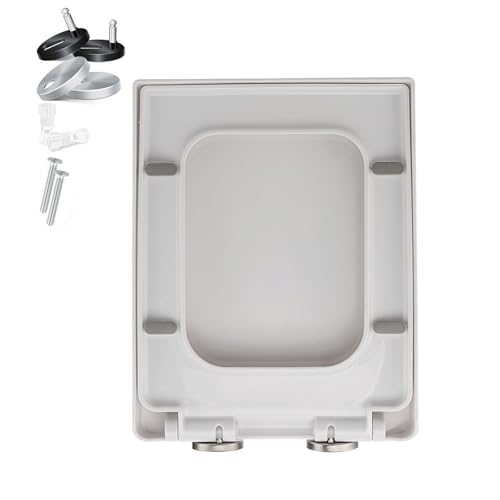 WC-Sitz in D-Form, quadratisch, SlowClose mit TopFix-Scharnier, passend für die meisten Schüsseln 03B (06C) von Generisch