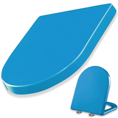 WC-Sitz mit Absenkautomatik, D-Form, Befestigung oben, Schnellverschluss für einfache Reinigung, langlebiges PP-Material WC-Sitz mit Absenkautomatik, D-Form, Befestigung oben, Schnellverschluss für einfache Reinigung, langlebiges PP-Material von Generisch