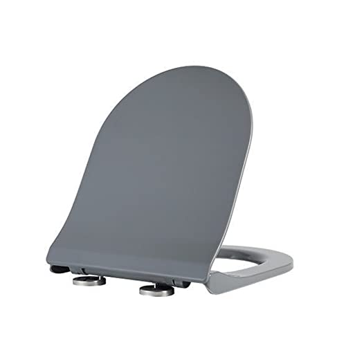 WC-Sitz mit Absenkautomatik, D-Form, mit Schnellentriegelung, Metallscharniere, leicht zu reinigen, Grau WC-Sitz mit Absenkautomatik, D-Form, mit Schnellentriegelung, Metallscharniere, leicht zu reinigen, Grau von Generisch