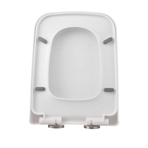 WC-Sitz mit Absenkautomatik, Schnellentriegelung, mit verstellbaren Scharnieren, einfache Installation, rechteckiges Design, weiße Oberfläche WC-Sitz mit Absenkautomatik, Schnellentriegelung, mit verstellbaren Scharnieren, einfache Installation, rechteckiges Design, weiße Oberfläche von Generisch