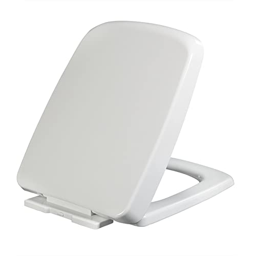 WC-Sitz mit Absenkautomatik, Schnellentriegelung, mit verstellbaren Scharnieren, einfache Installation, rechteckiges Design, weiße Oberfläche WC-Sitz mit Absenkautomatik, Schnellentriegelung, mit verstellbaren Scharnieren, einfache Installation, rechteckiges Design, weiße Oberfläche von Generisch