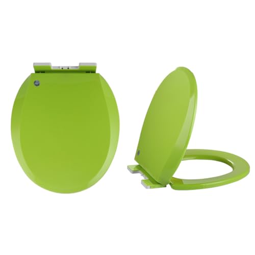 WC-Sitz mit Absenkautomatik, Schnellverschluss, leicht zu reinigen, festes Scharnier, Kunststoff, runde Form WC-Sitz mit Absenkautomatik, Schnellverschluss, leicht zu reinigen, festes Scharnier, Kunststoff, runde Form von Generisch