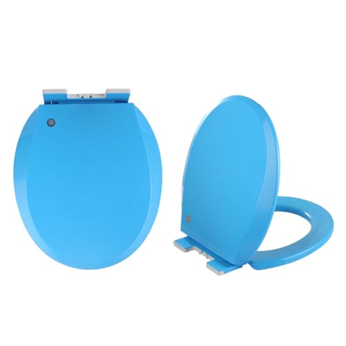 WC-Sitz mit Absenkautomatik, Schnellverschluss, leicht zu reinigen, festes Scharnier, Kunststoff, runde Form WC-Sitz mit Absenkautomatik, Schnellverschluss, leicht zu reinigen, festes Scharnier, Kunststoff, runde Form von Generisch