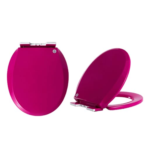 WC-Sitz mit Absenkautomatik, Schnellverschluss, leicht zu reinigen, festes Scharnier, Kunststoff, runde Form WC-Sitz mit Absenkautomatik, Schnellverschluss, leicht zu reinigen, festes Scharnier, Kunststoff, runde Form von Generisch