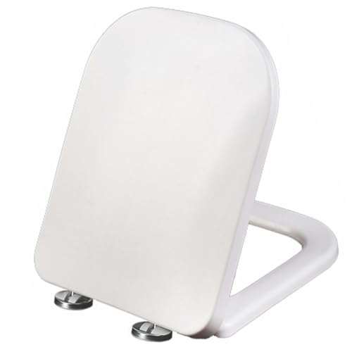 WC-Sitz mit Absenkautomatik, Schnellverschluss-Scharniere, PP-Kunststoff, leicht zu reinigen, rechteckige Form, verstellbares Design, ideal für Standard-WCs WC-Sitz mit Absenkautomatik, Schnellverschluss-Scharniere, PP-Kunststoff, leicht zu reinigen, rechteckige Form, verstellbares Design, ideal für Standard-WCs von Generisch