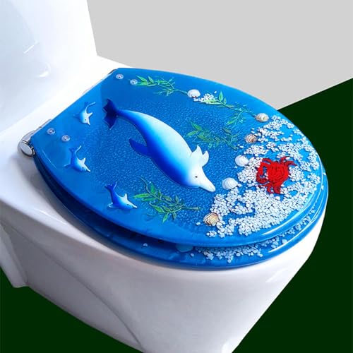 WC-Sitz mit Absenkautomatik, langlebige Harzkonstruktion mit starker Tragfähigkeit, ideal für Toiletten mit halbem Pack WC-Sitz mit Absenkautomatik, langlebige Harzkonstruktion mit starker Tragfähigkeit, ideal für Toiletten mit halbem Pack von Generisch