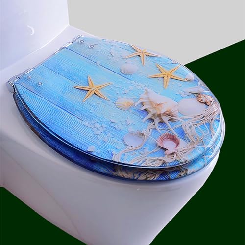 WC-Sitz mit Absenkautomatik, langlebige Harzkonstruktion mit starker Tragfähigkeit, ideal für Toiletten mit halbem Pack WC-Sitz mit Absenkautomatik, langlebige Harzkonstruktion mit starker Tragfähigkeit, ideal für Toiletten mit halbem Pack von Generisch