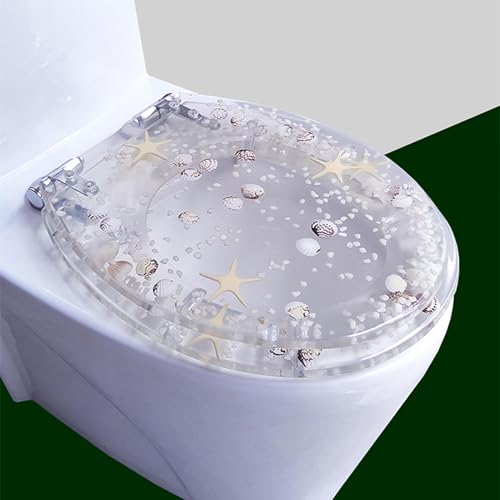 WC-Sitz mit Absenkautomatik, langlebige Harzkonstruktion mit starker Tragfähigkeit, ideal für Toiletten mit halbem Pack von Generisch