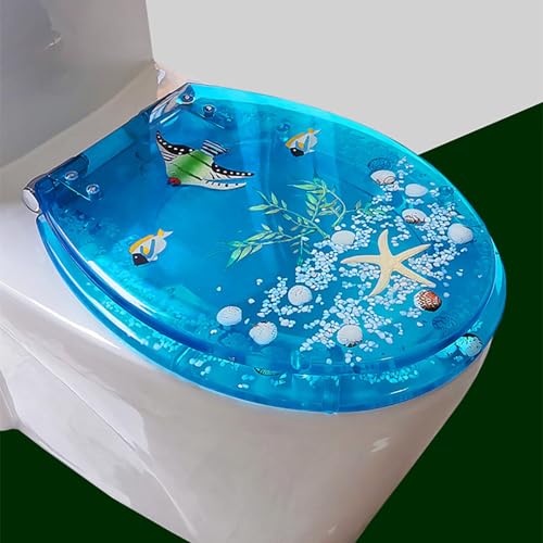 WC-Sitz mit Absenkautomatik, langlebige Harzkonstruktion mit starker Tragfähigkeit, ideal für Toiletten mit halbem Pack WC-Sitz mit Absenkautomatik, langlebige Harzkonstruktion mit starker Tragfähigkeit, ideal für Toiletten mit halbem Pack von Generisch