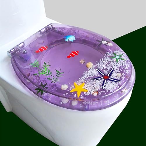 WC-Sitz mit Absenkautomatik, langlebige Harzkonstruktion mit starker Tragfähigkeit, ideal für Toiletten mit halbem Pack WC-Sitz mit Absenkautomatik, langlebige Harzkonstruktion mit starker Tragfähigkeit, ideal für Toiletten mit halbem Pack von Generisch