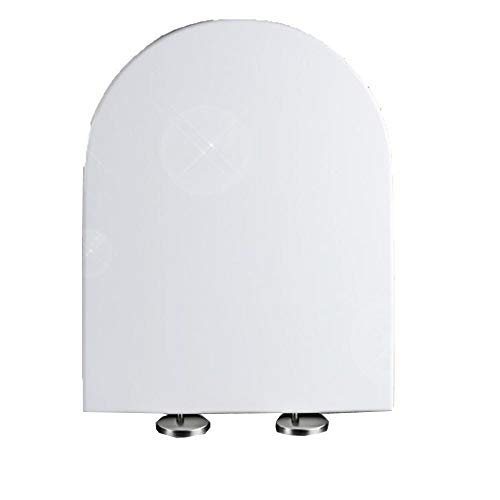 WC-Sitz mit Absenkautomatik, verstellbares Scharnier, für V/U-Form, Weiß, 34 x 40 cm WC-Sitz mit Absenkautomatik, verstellbares Scharnier, für V/U-Form, Weiß, 34 x 40 cm von Generisch