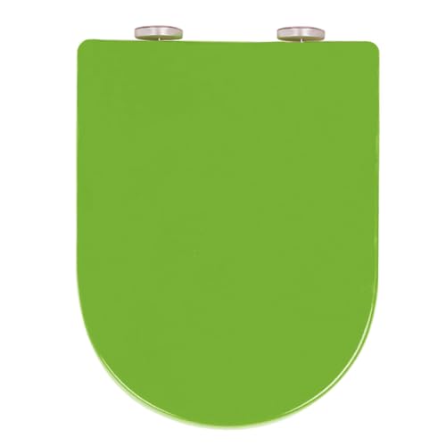 WC-Sitz mit Absenkautomatik und Schnellverschluss und verstellbaren Edelstahlscharnieren, D-Form/U-Form, Toilettendeckel in Grün WC-Sitz mit Absenkautomatik und Schnellverschluss und verstellbaren Edelstahlscharnieren, D-Form/U-Form, Toilettendeckel in Grün von Generisch