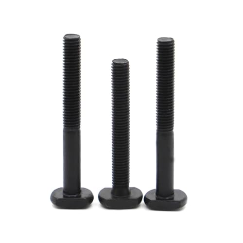 WGX123 M6 M8 M10 M12 Schwarzer Kohlenstoffstahl T-förmige Stanzfräsmaschinenschraube Gewindestange Klemmkappenschraube T-Nut T-Kopfschrauben GB37(20mm,M8 2pcs) von Generisch