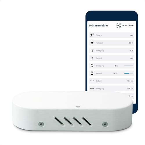 Senvolon Präzisions WLAN Radar Präsenzmelder und Bewegungsmelder (24Ghz) - Smartphone Steuerung, Helligkeitssensor, Sirene, Smarthome Integration, Schaltsignalausgang, Erweiterbarkeit, Made in Germany von Senvolon