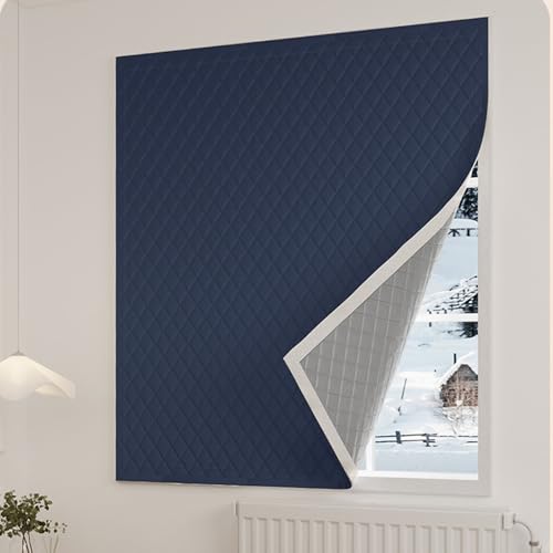 Wärmedämmung Fensterabdeckung - Baumwolle Selbstklebend Isolierte Vorhänge, Schalldichte & Wetterfeste Fensterfolie von Generisch