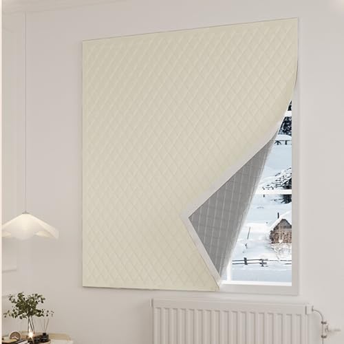 Wärmedämmung Fensterabdeckung - Baumwolle Selbstklebend Isolierte Vorhänge, Schalldichte & Wetterfeste Fensterfolie von Generisch
