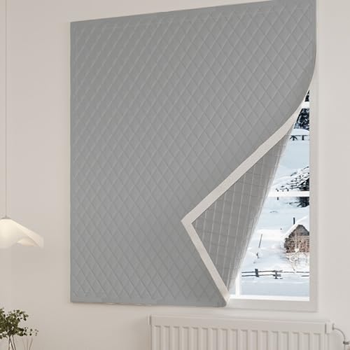 Wärmedämmung Fensterabdeckung - Baumwolle Selbstklebend Isolierte Vorhänge, Schalldichte & Wetterfeste Fensterfolie von Generisch